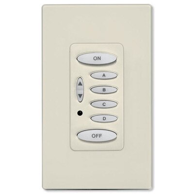 PCS PulseWorx UPB Dimmer Wall Switch, 6 Button, Light Almond